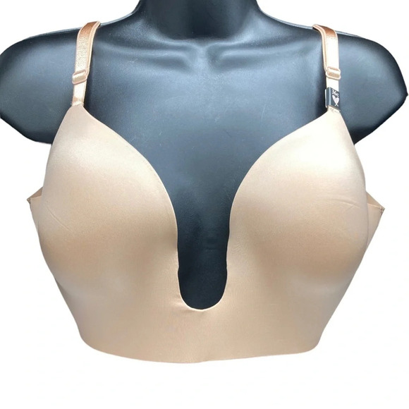 VICTORIA'S SECRET BARE Plunge Low-Back Bra in Marzipan. Sz: 36C - Picture 4 of 11